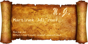 Martinek József névjegykártya